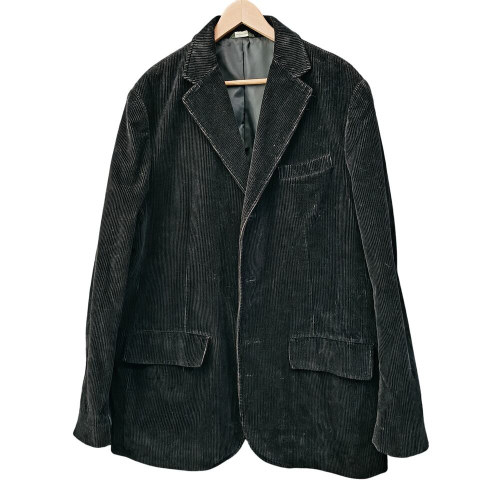 Eddie Bauer Black Corduroy Large Tall Blazer/ Suit Jacket
